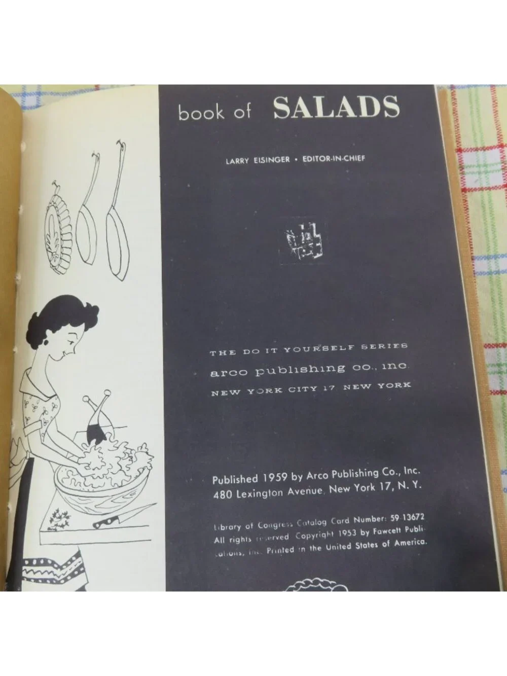 Book of Salads Recipe Book 1959 Cookbook by Hyla O'Connor Arco Do It Yourself